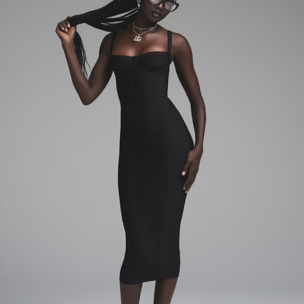 LIMITED EDITION SKIMS x Dolce Gabbana Bustier Bodycon dress sz L